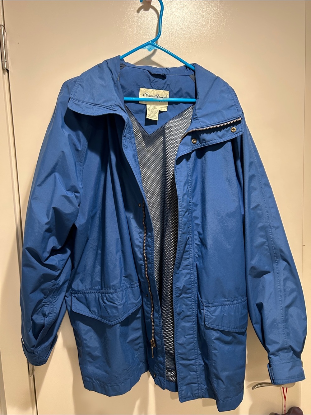 Men’s Blue Waterproof Hooded Jacket